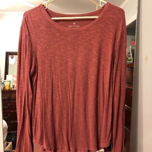 PINKISH RED SUPER SOFT LONG SLEEVE BLOUSE!